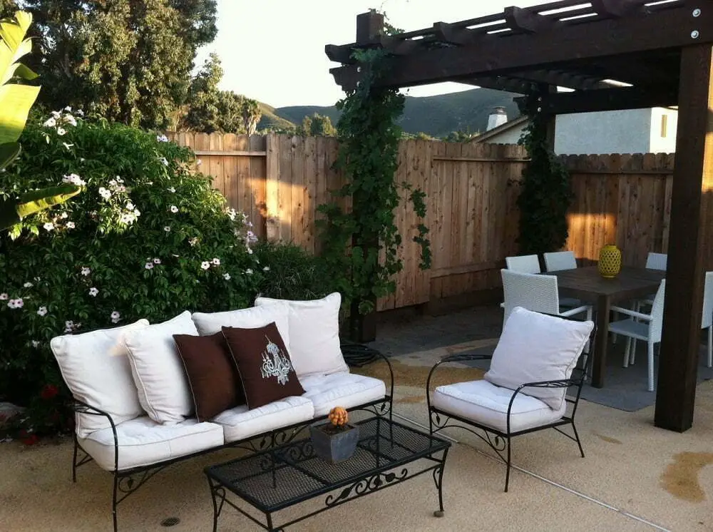 Backyard dining area