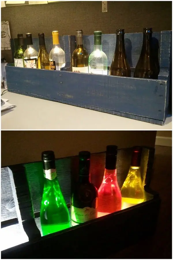 LED lit Wine Rack 