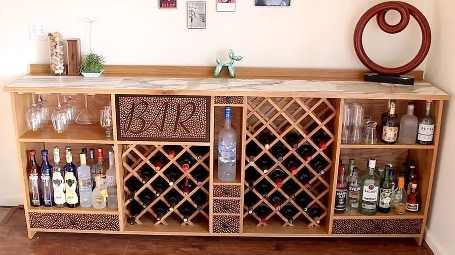 DIY wine bar in wine cellars