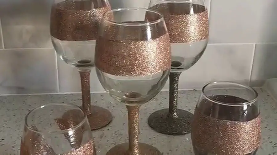 Diy Glitter Wine Glass