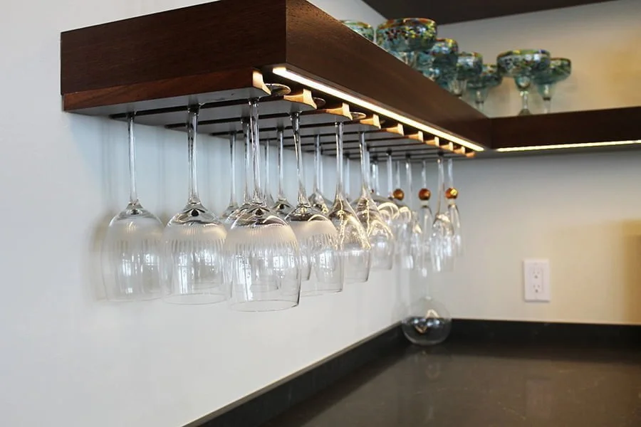 Under Shelf Hanging Wine Glasses