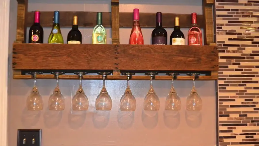 Wine Rack and Holder Made From Pallets