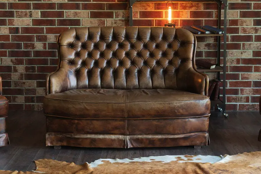 leather bulky sofa