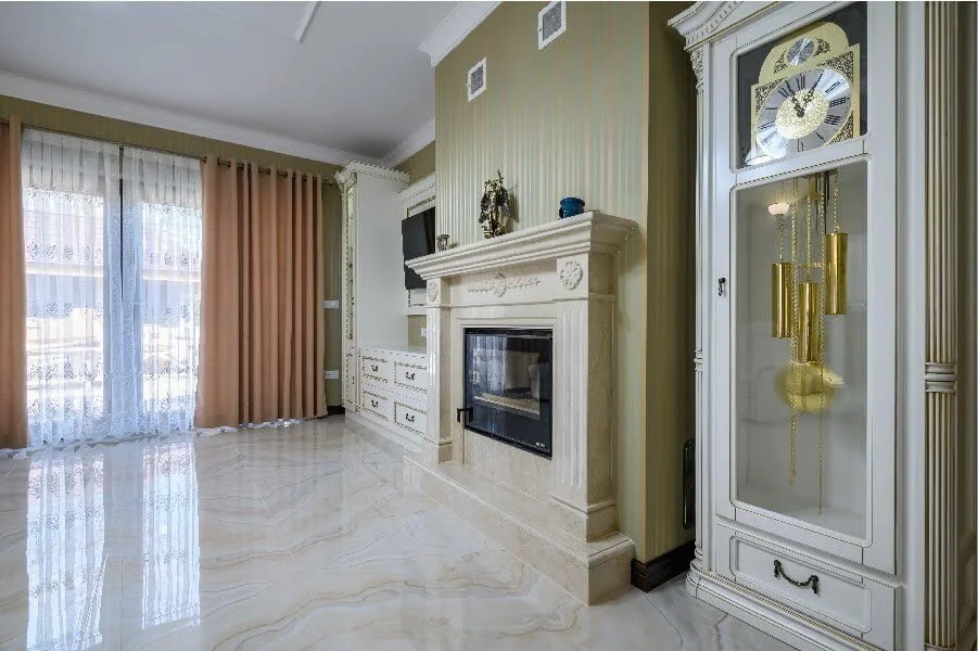 classy marble floor living room