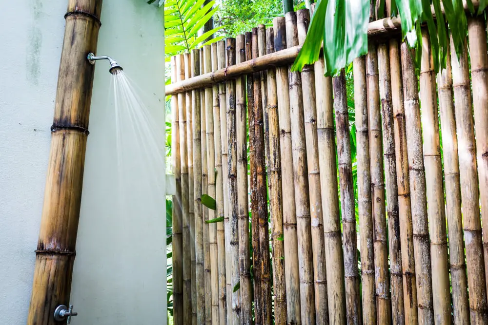 Bamboo Outdoor Shower