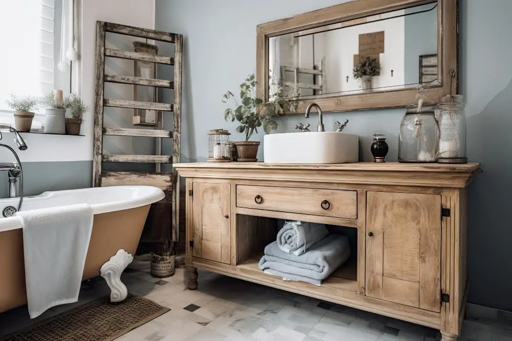 Coastal-Inspired Gray Bathroom