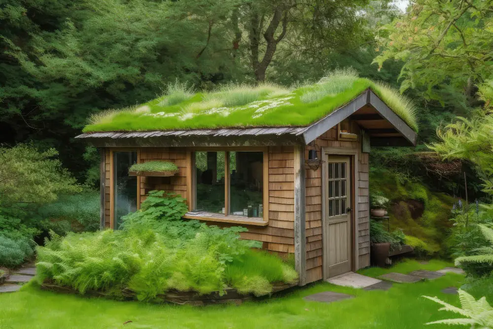 Green-roofed Outhouse