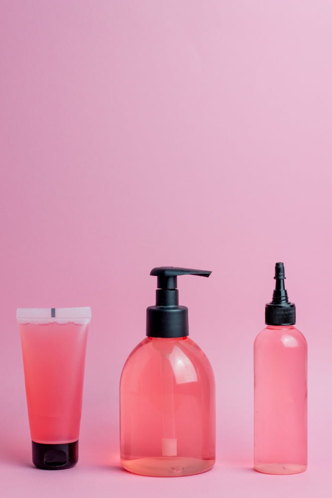 Pink Glass Soap Dispenser