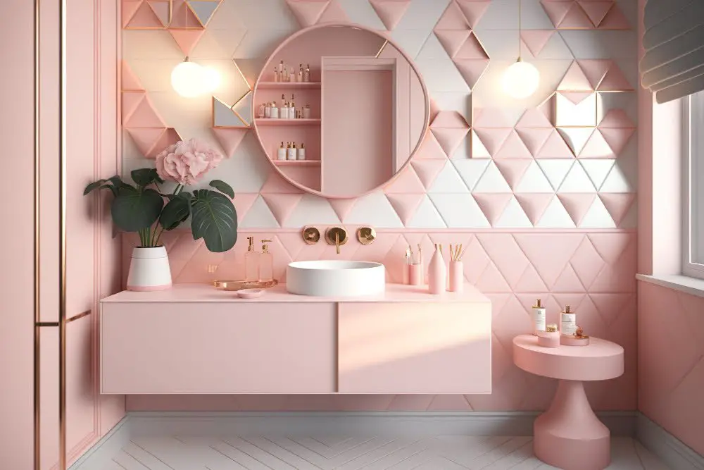 Pink Tile Backsplash