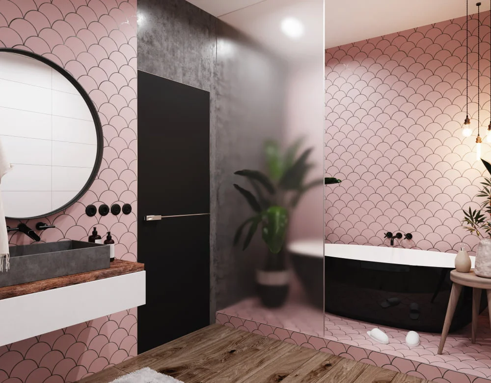 Pink Tile Walls