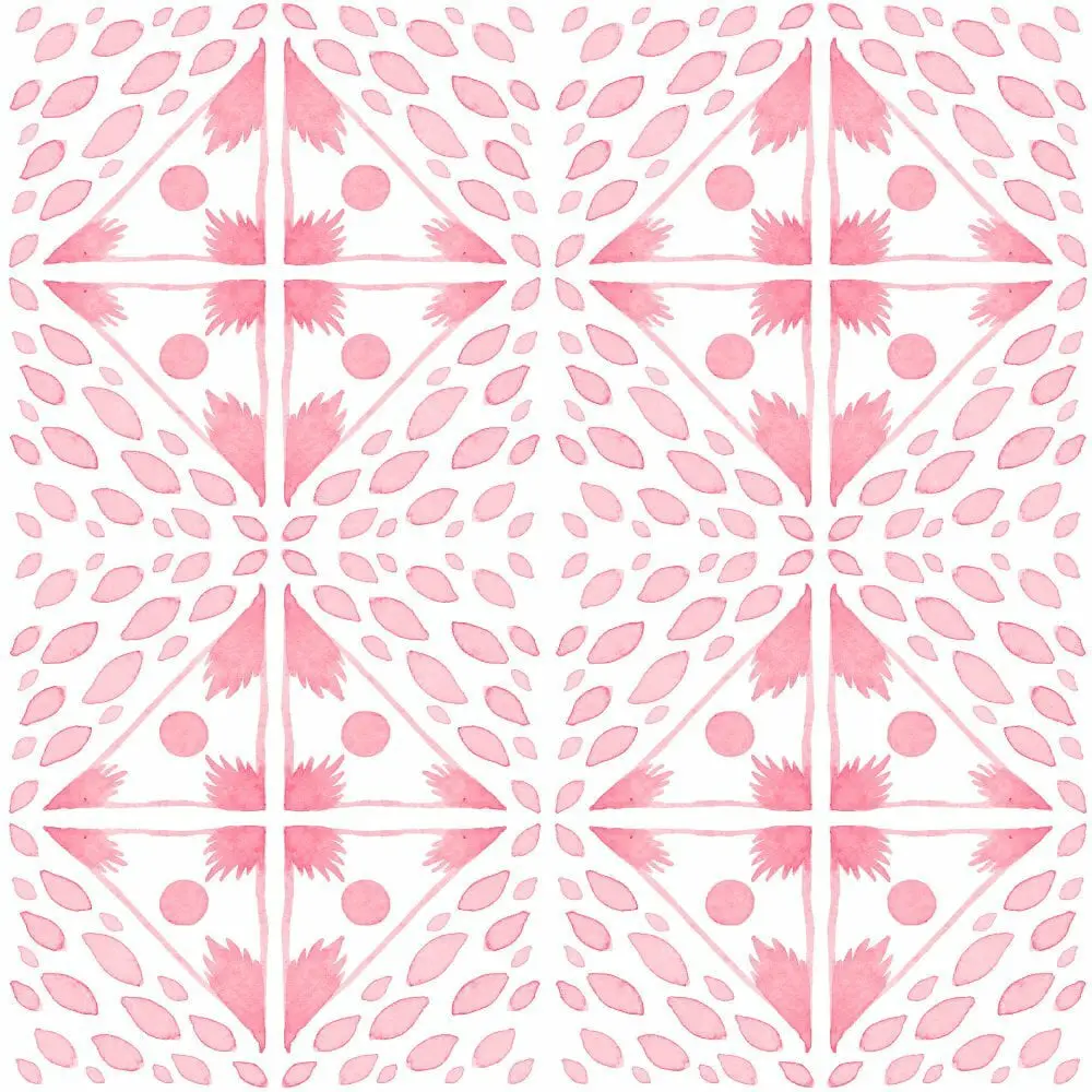 Pink and White Patterned Floor Tiles