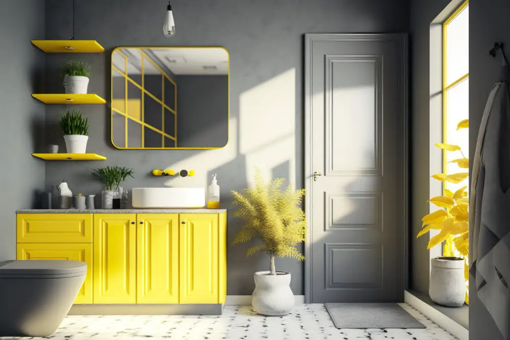 Yellow Floating Shelves