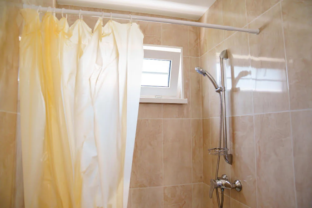 Yellow-striped Shower Curtain