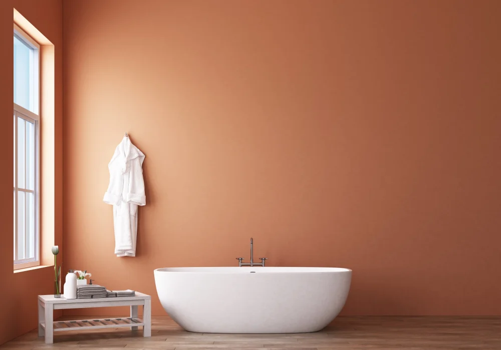 Burnt Orange Paint bathroom