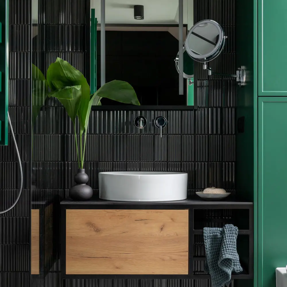 Compact Black Vanity for Small Bathrooms