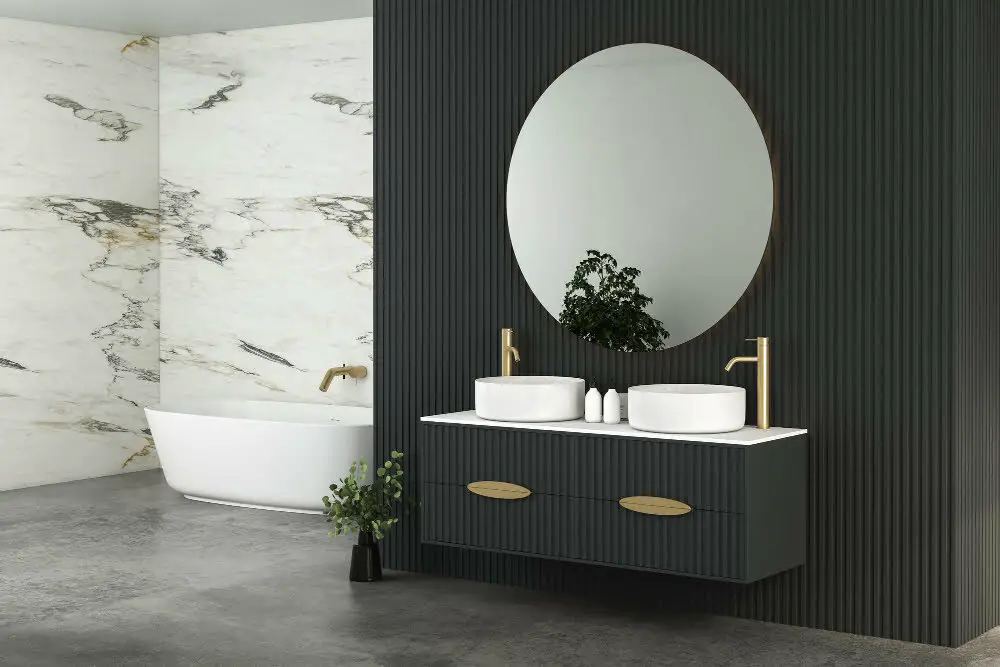 Glossy Black Double Sink Vanity