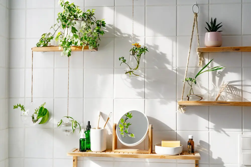 Hanging Rope Shelves Bathroom