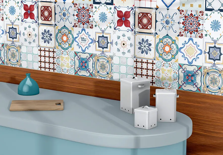 Mediterranean Backsplash bathroom