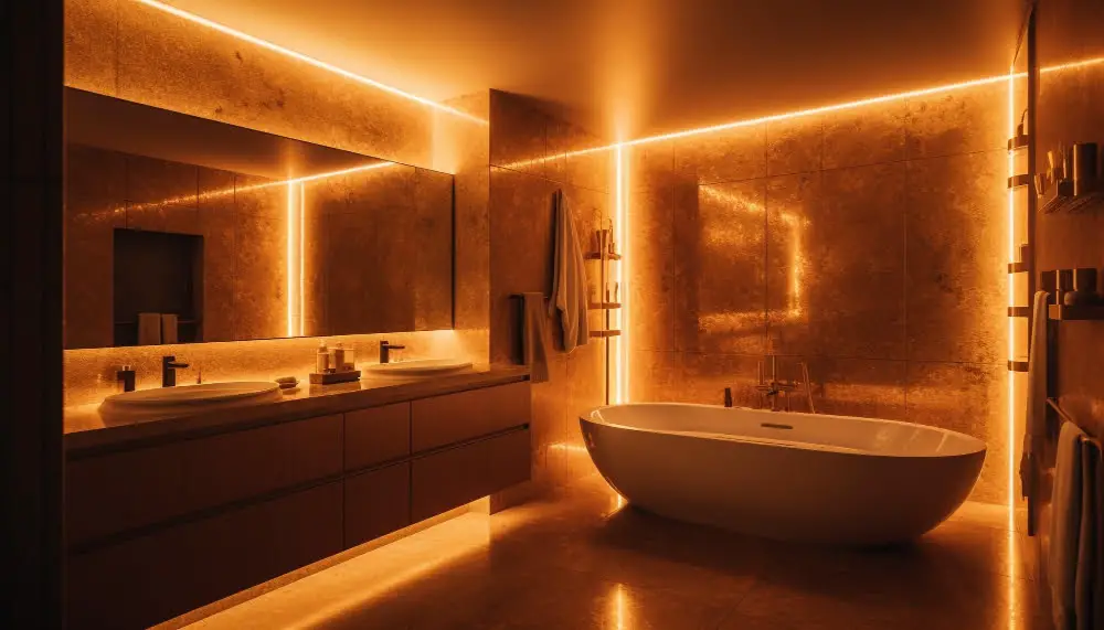 Orange Light Fixtures bathroom