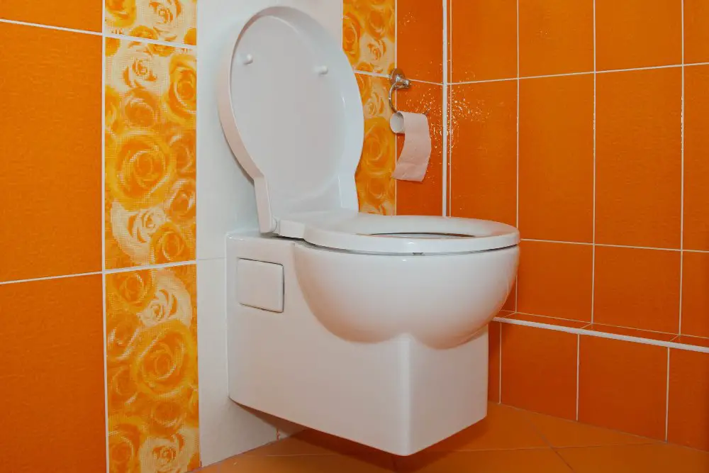 Orange Tile Accents bathroom