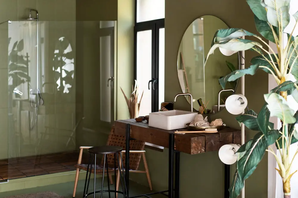 Sage Green and Wood Combination