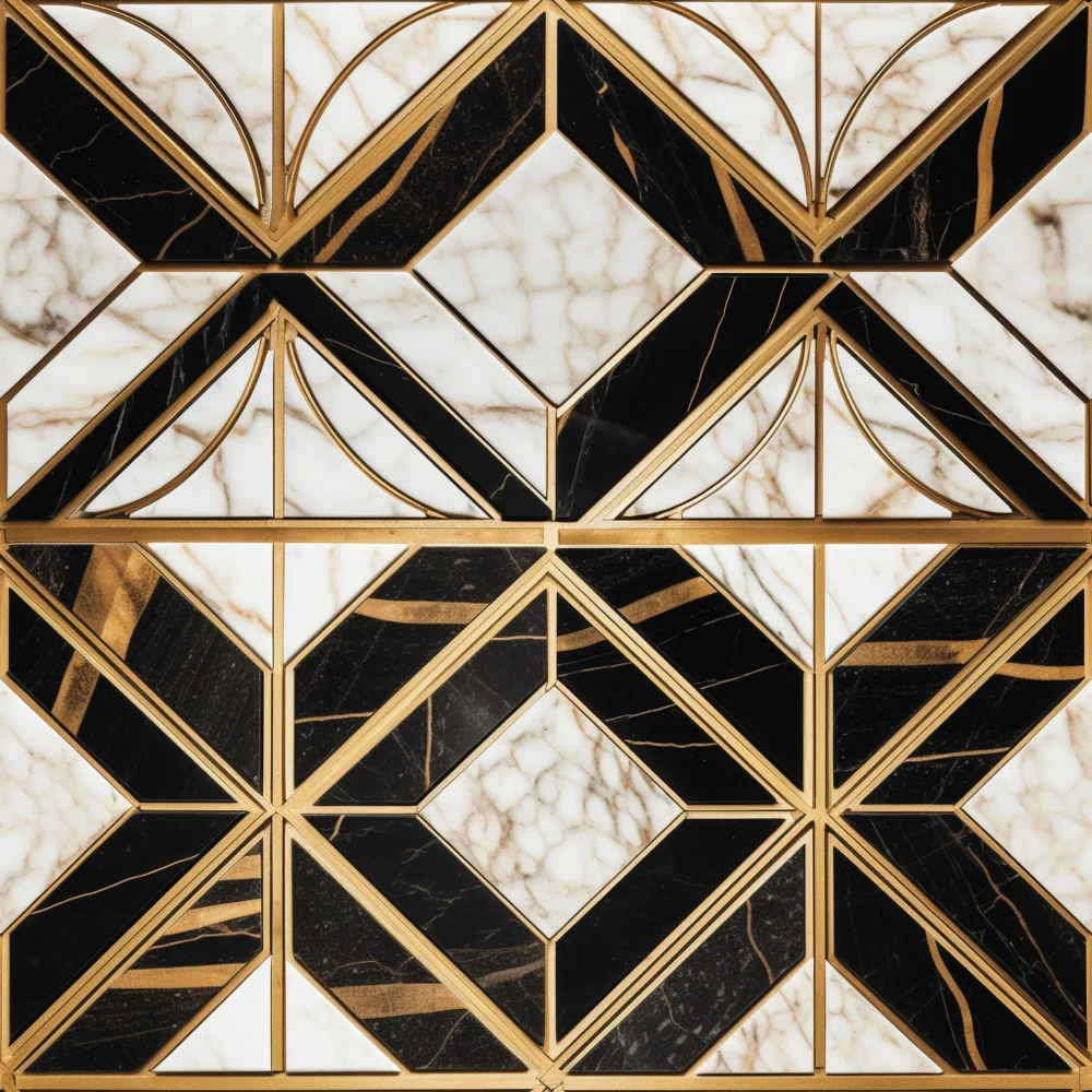 White and Gold Mosaic Tiles