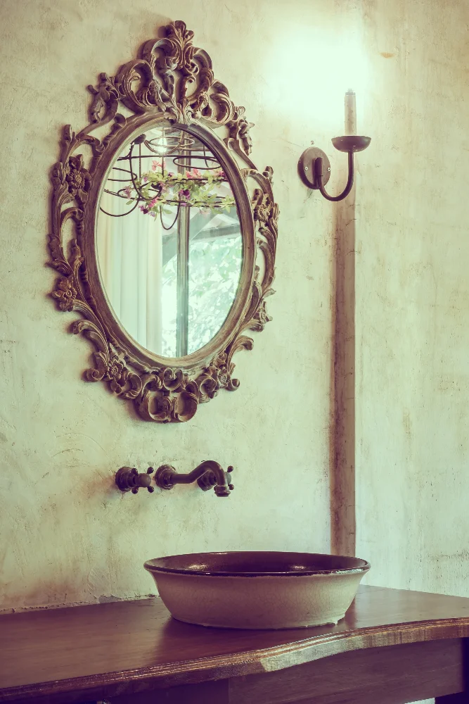 bathroom Vintage Ornate Mirror