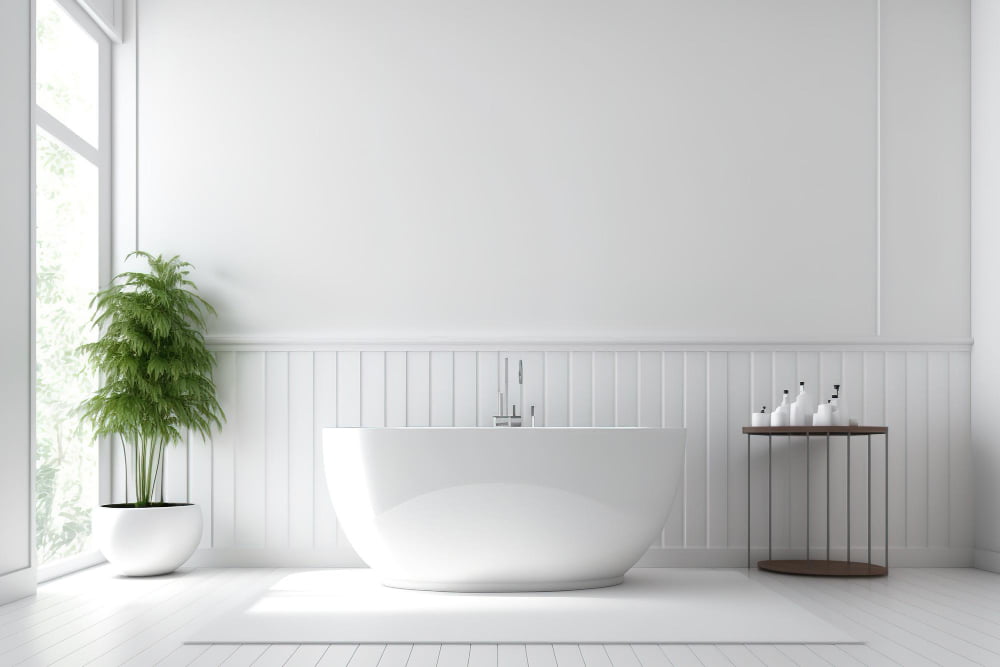 bathroom White Beadboard Paneling