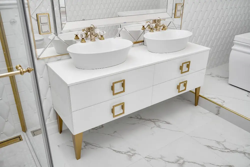 gold Hardware bathroom