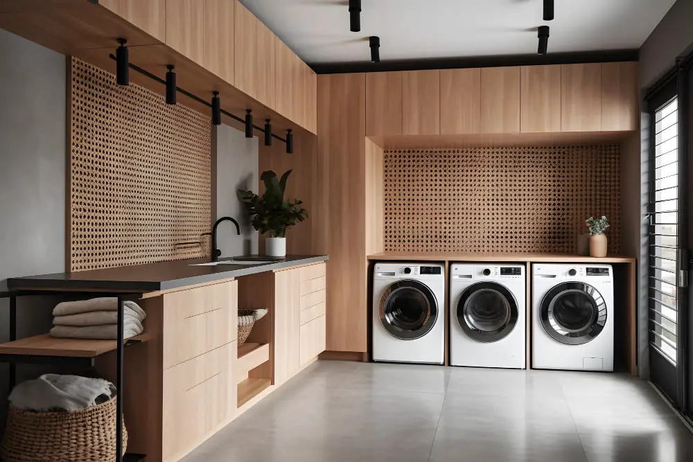 laundry room wood paneling