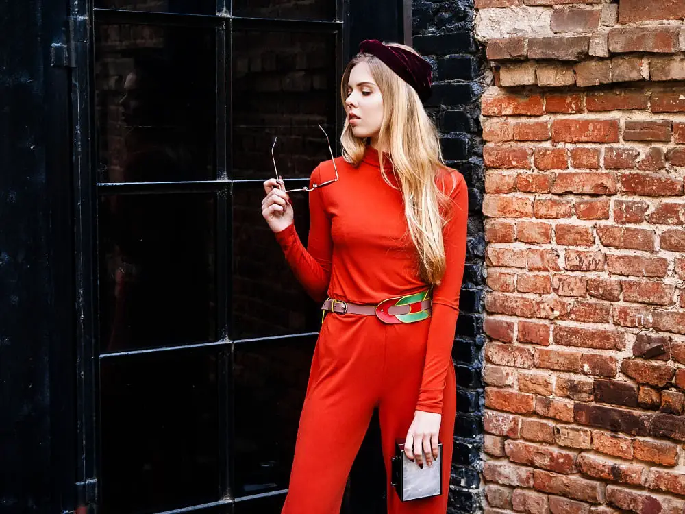 vintage red jumpsuit