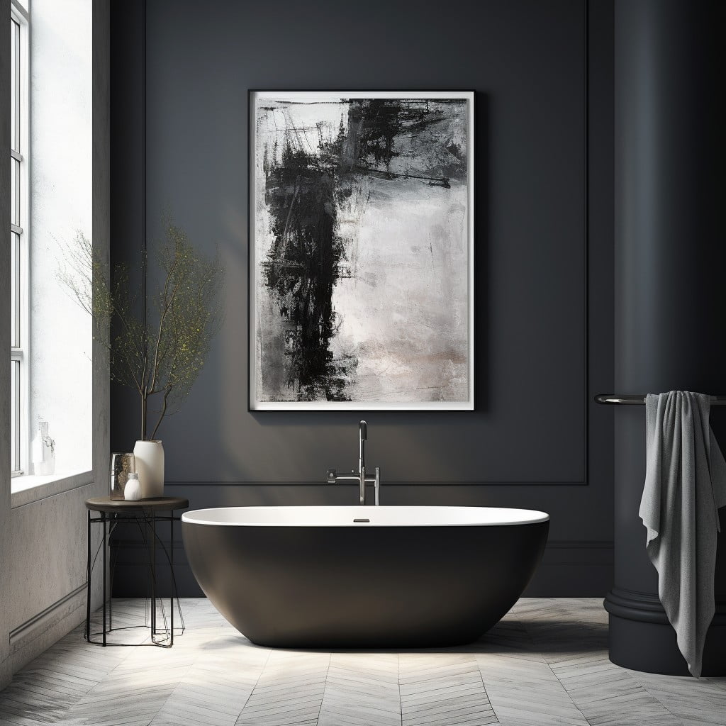 Abstract Art Black and Grey Bathroom