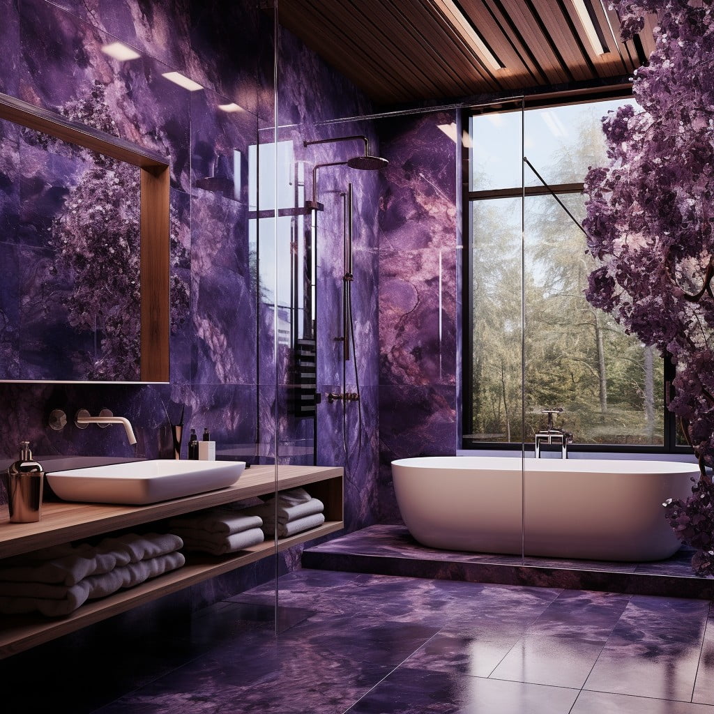 Amethyst Tiles Purple Bathroom