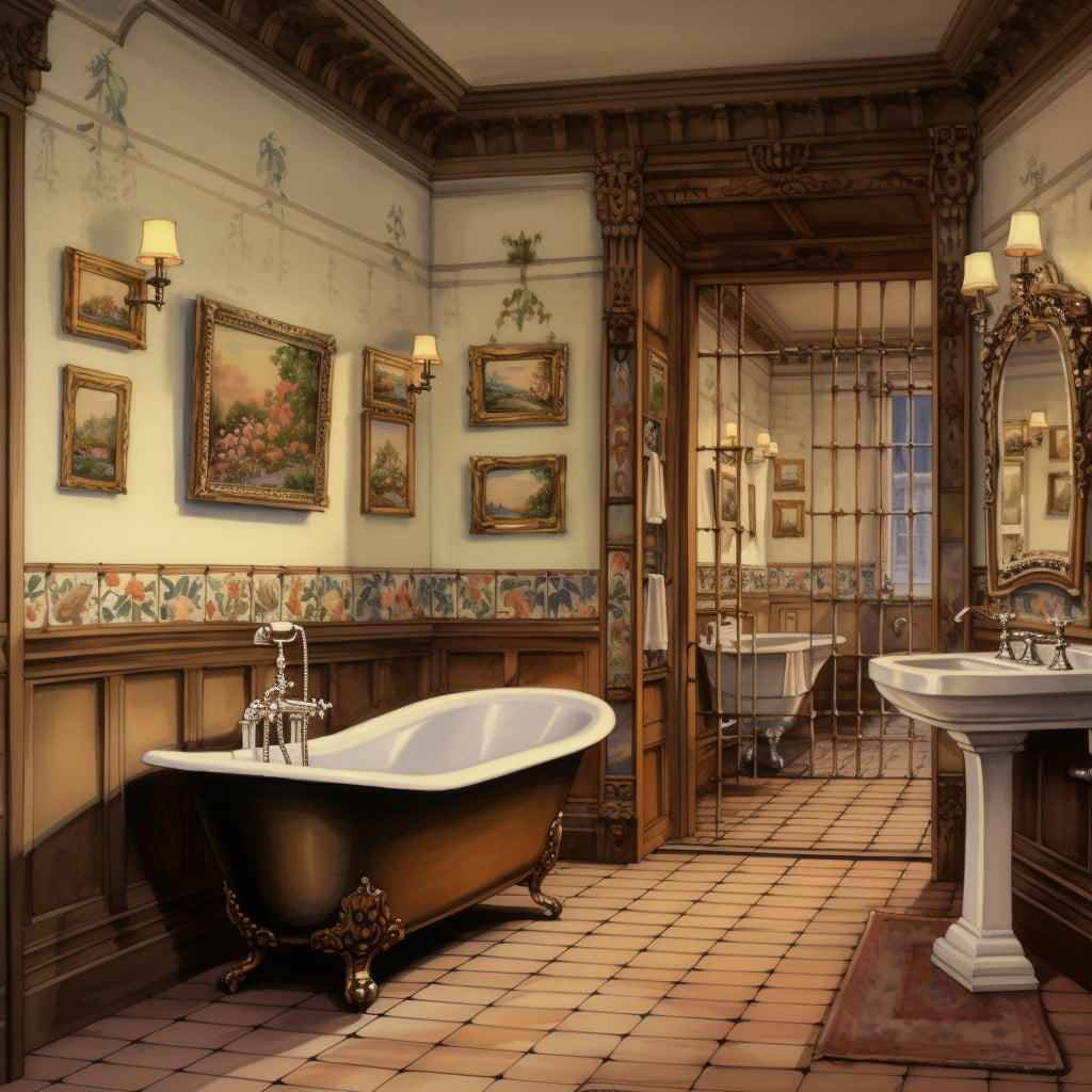 Antique Artwork Victorian Bathroom