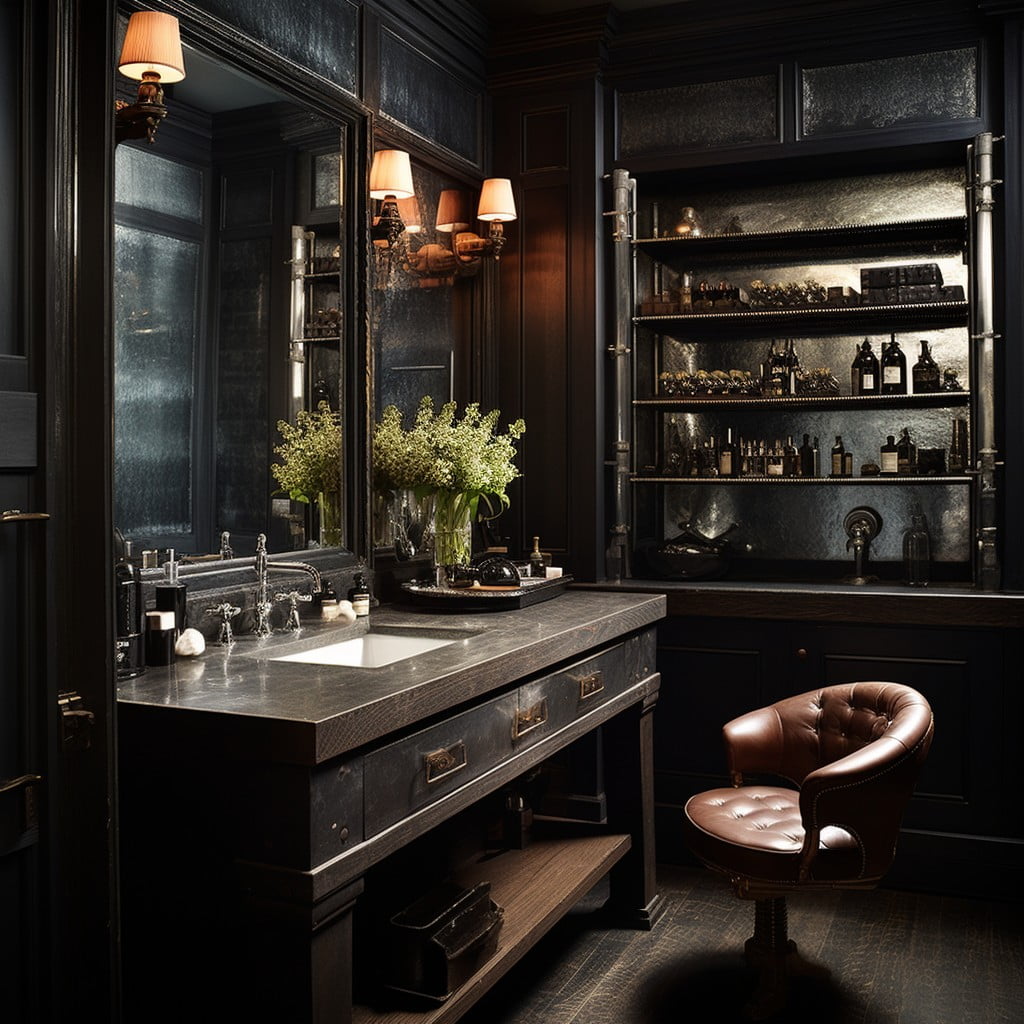 Bar Area Masculine Bathroom