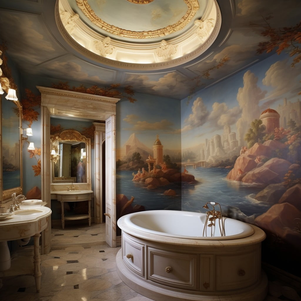 Bathroom Ceiling Mural or Fresco
