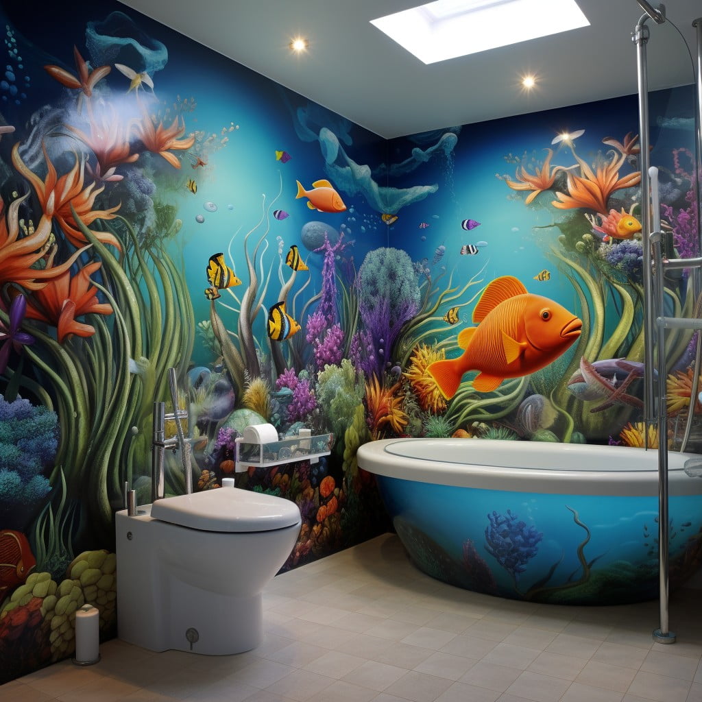 Bathroom Mural Aquarium Fishes