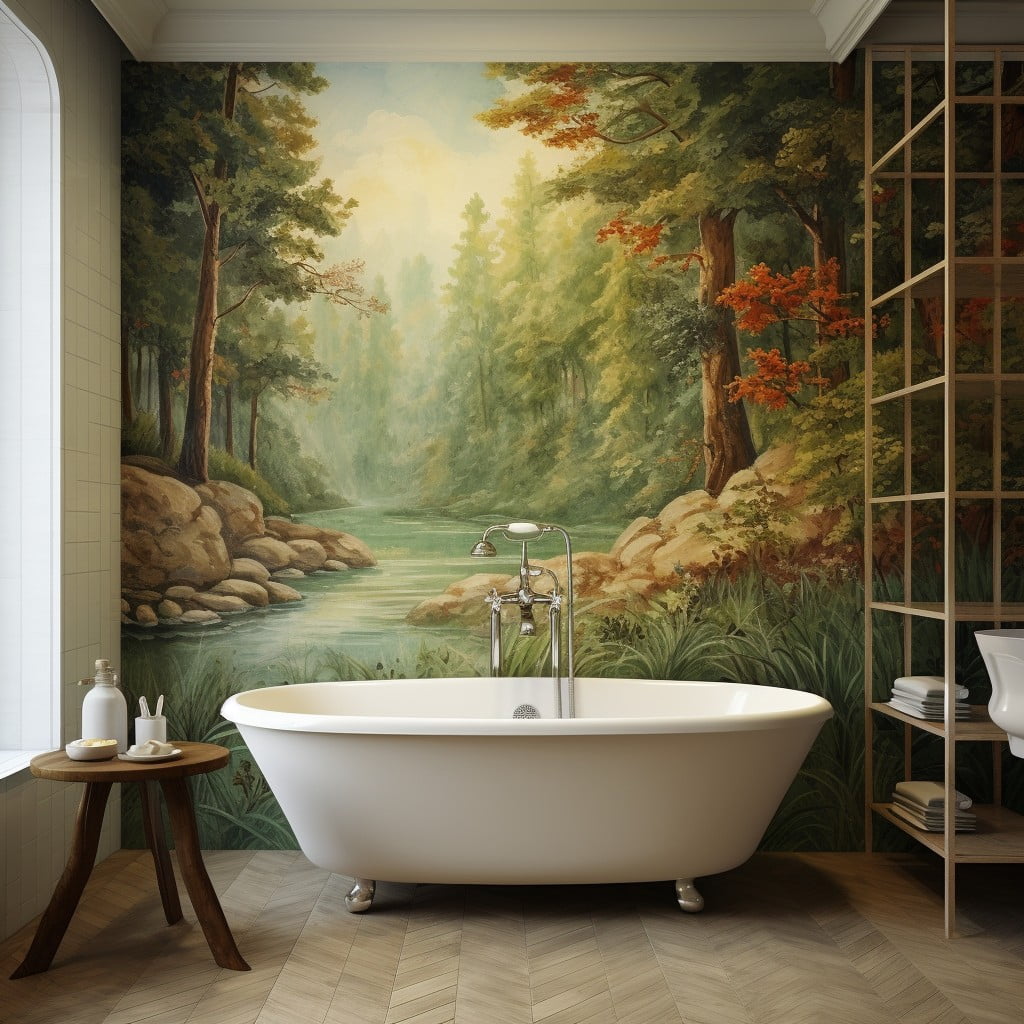 Bathroom Mural Forest Landscape