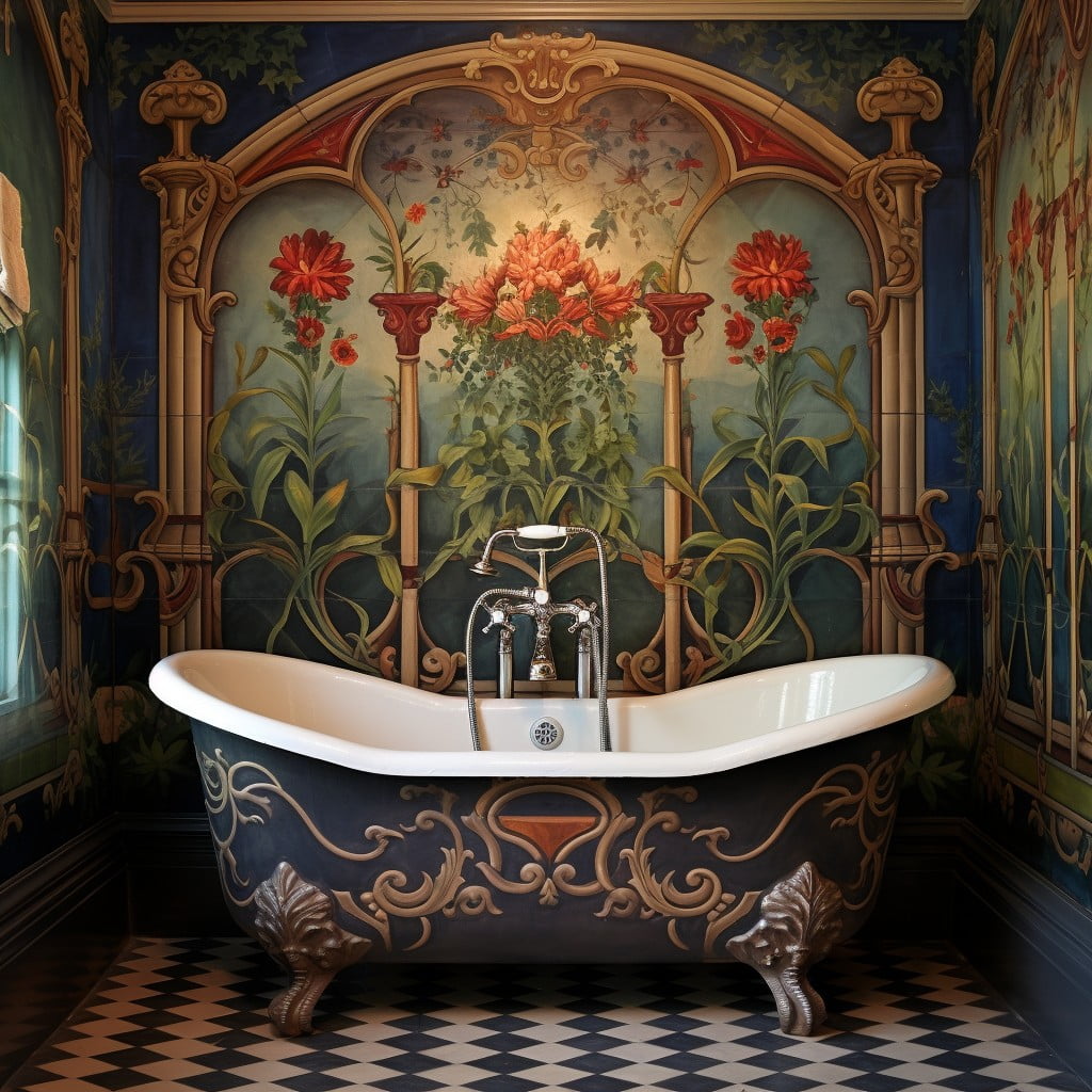 Bathroom Mural Victorian Pattern Design