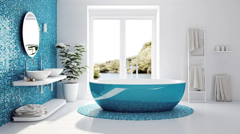 Blue and White bathroom