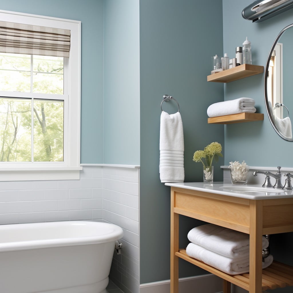 Blue-gray Paint Color Scheme for Bathroom