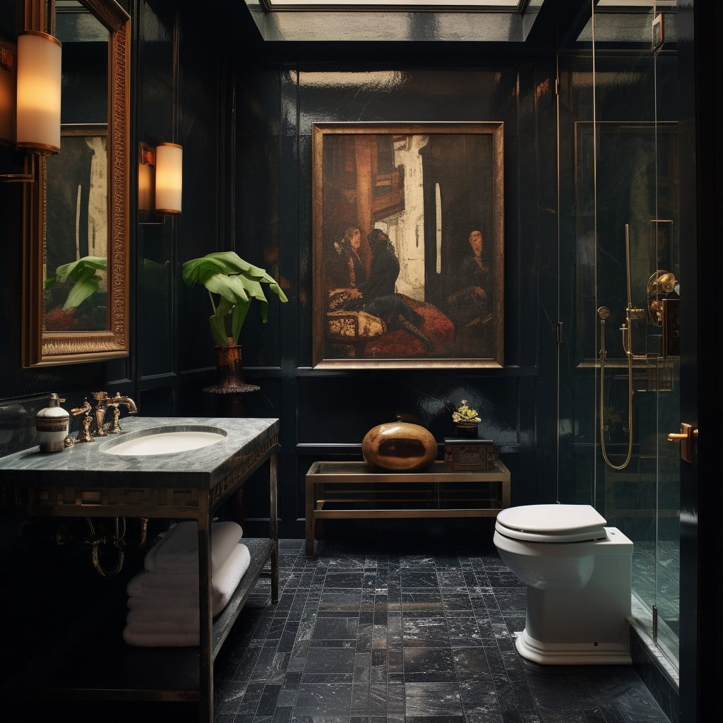 Bold Artwork Masculine Bathroom