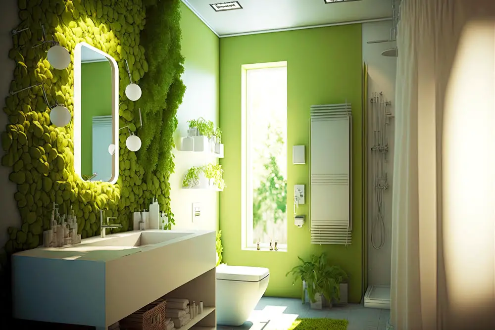 Botanical Green bathroom