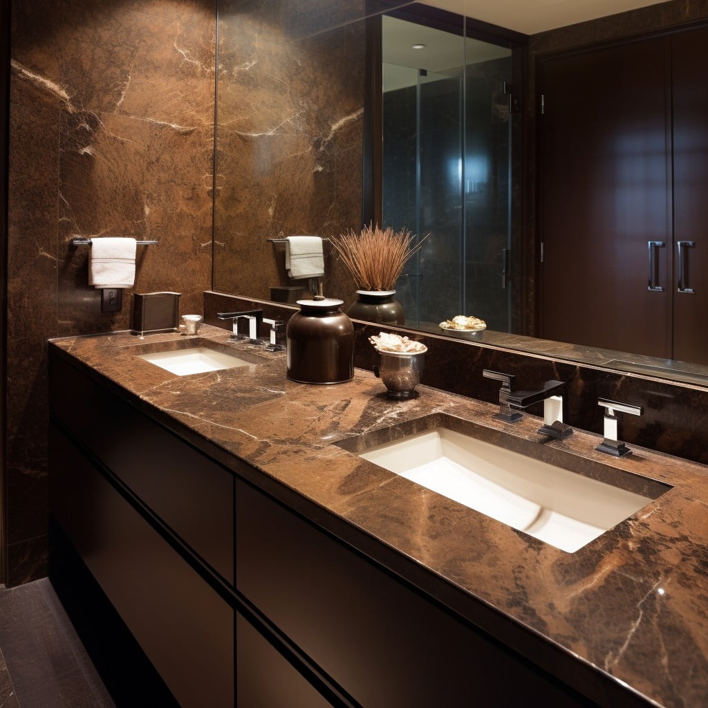 Brown Marble Countertops Brown Bathroom