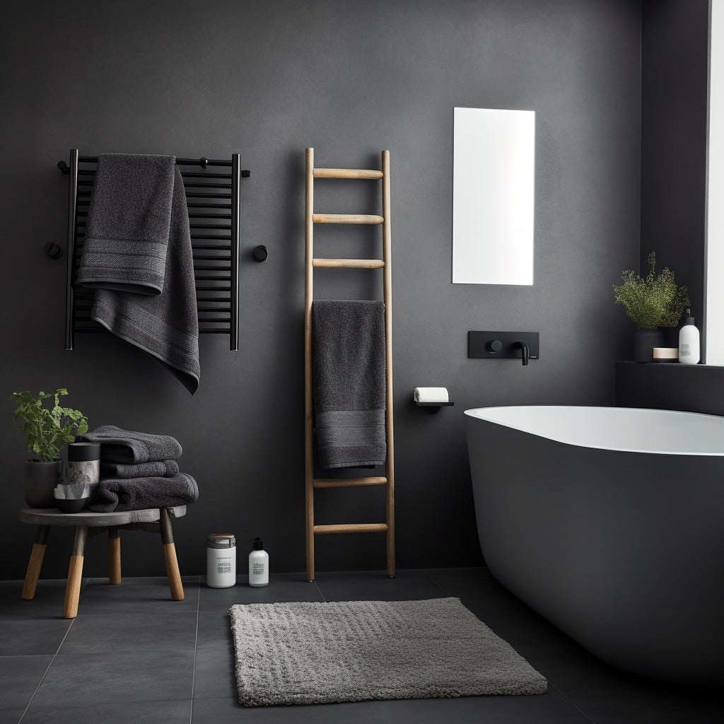 Charcoal Towels Black and Grey Bathroom