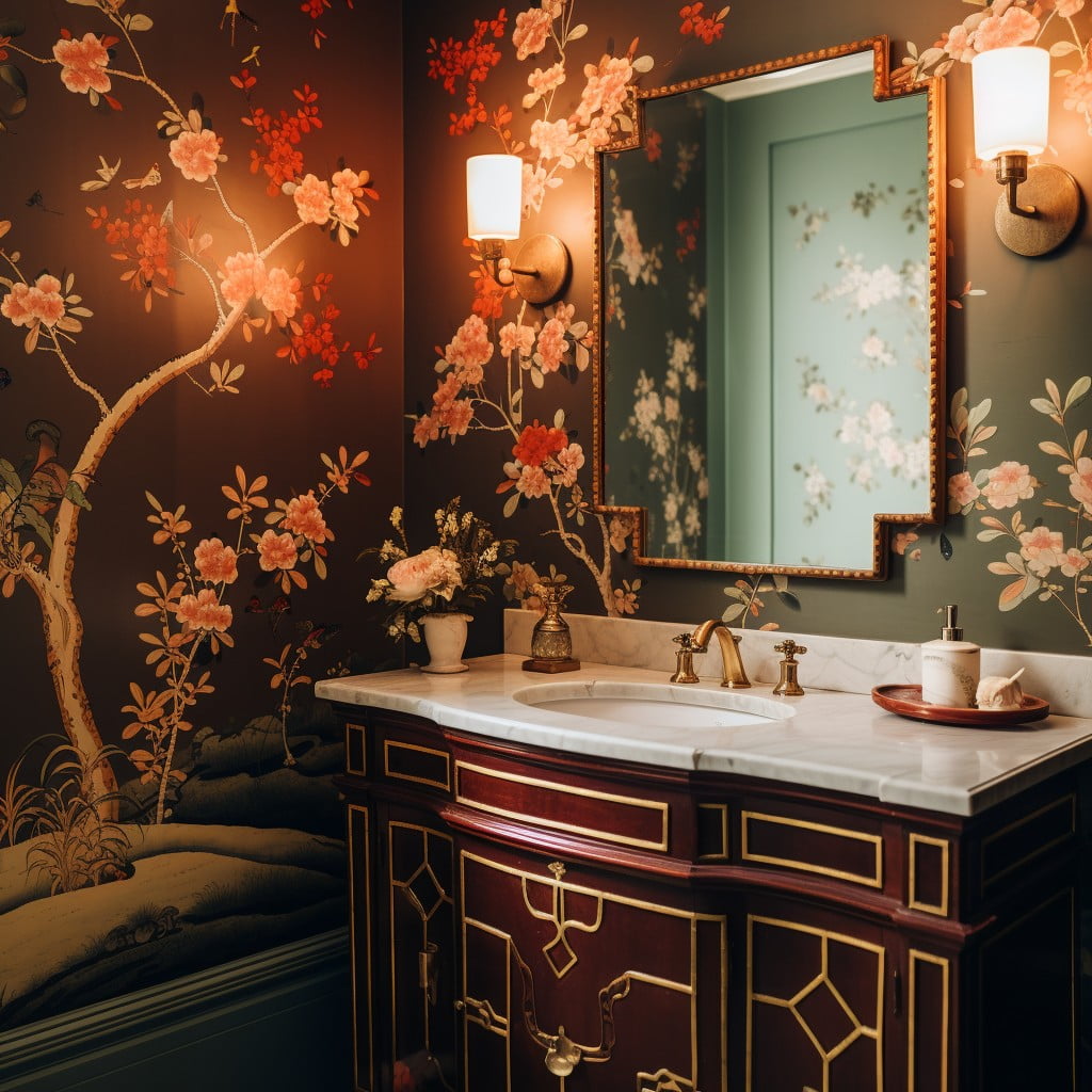Chinoiserie Bathroom Wallpaper