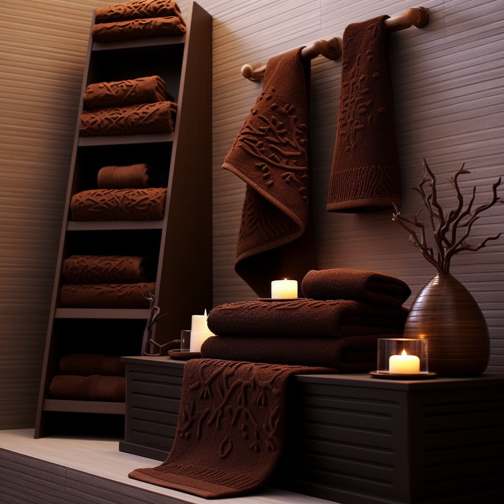 Chocolate Towels Brown Bathroom