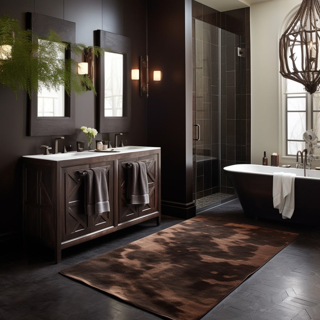 Cocoa-hued Rugs Brown Bathroom