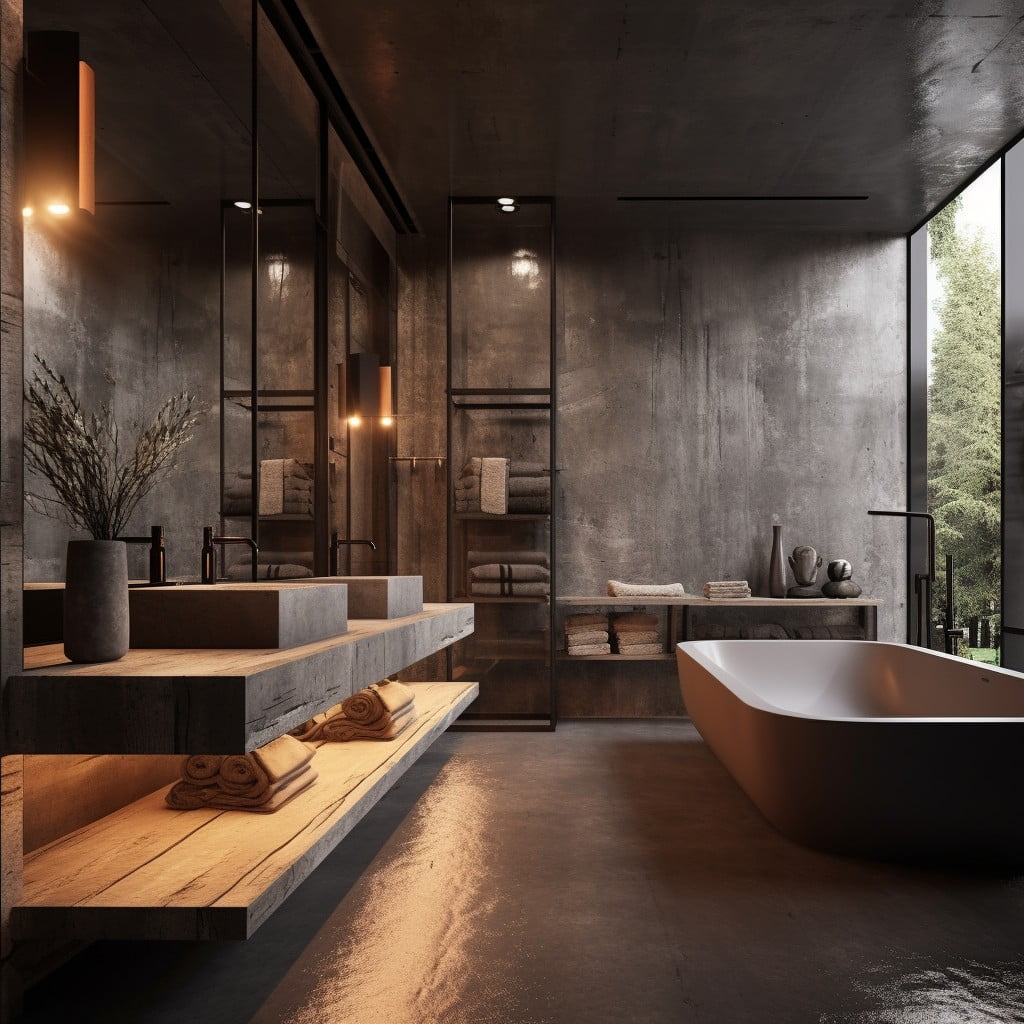 Concrete Surfaces Masculine Bathroom