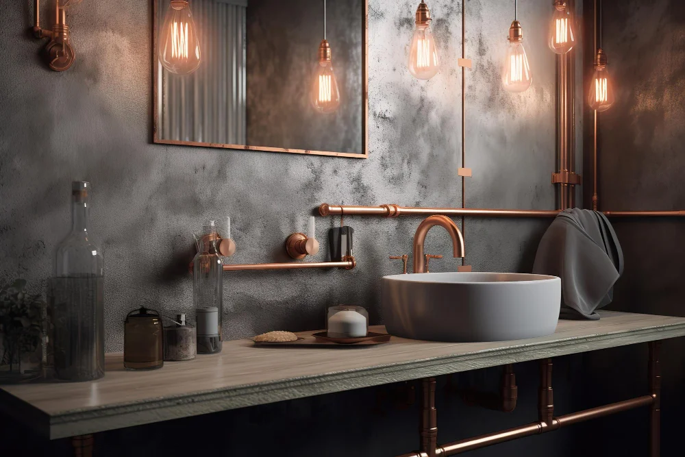 Copper Light Fixtures Bathroom